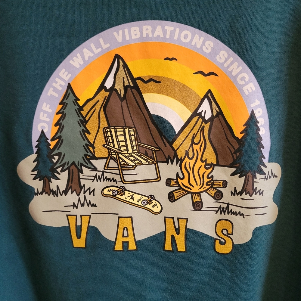 Vans Kids' Teal Graphic Campfire T-Shirt